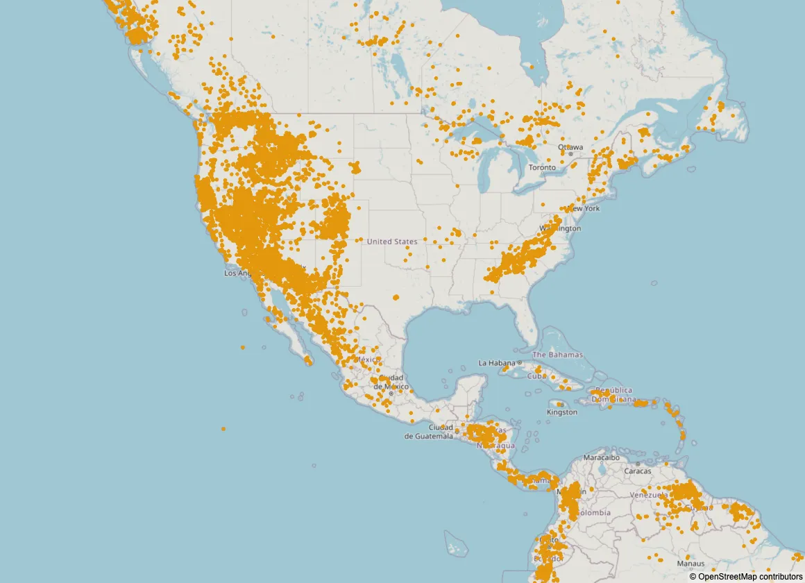 Map of new gold discovery sites across America from the Rushmore gold presentation