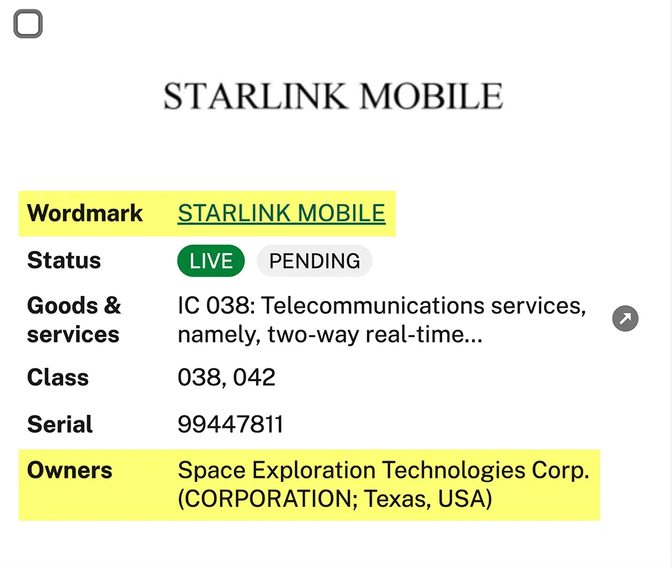 SpaceX Direct-to-Cell Starlink satellites replacing cell towers, from the Starphone presentation